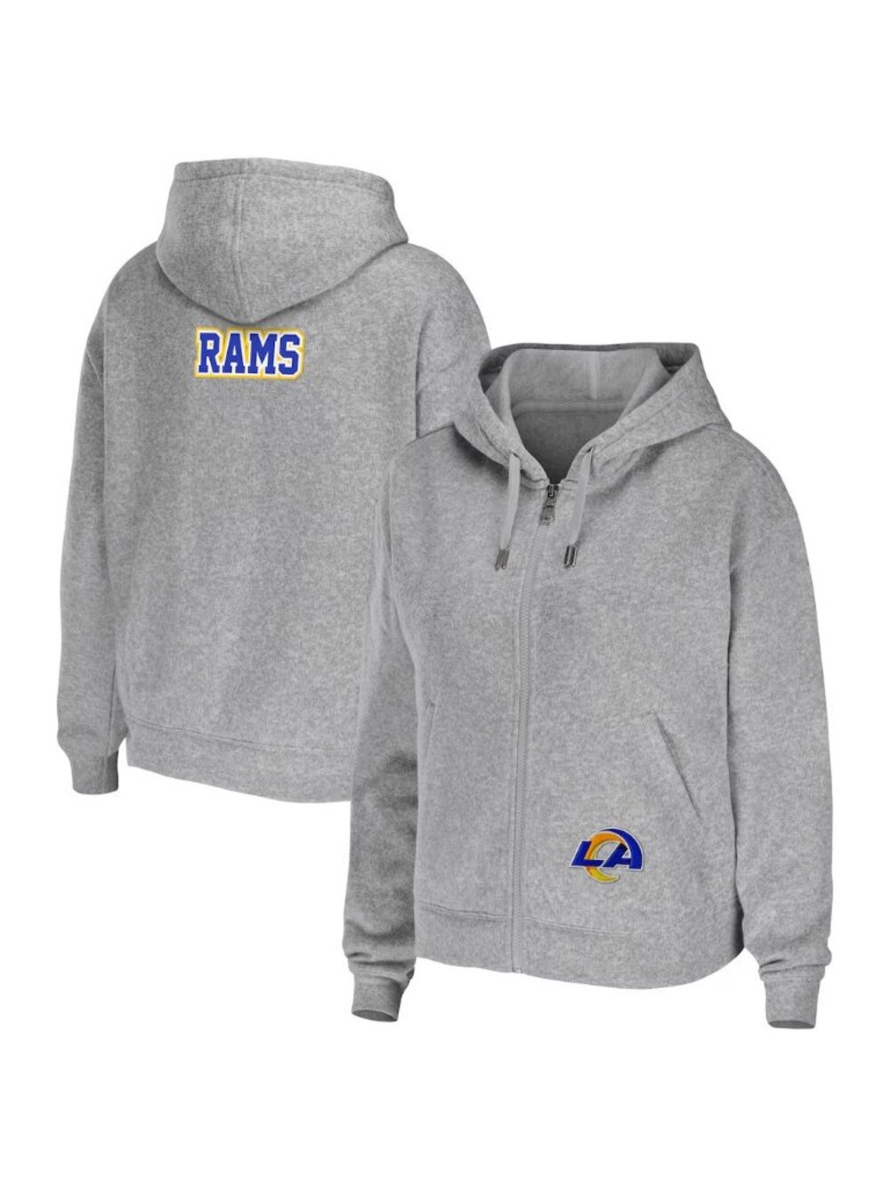 Los Angeles Rams Team Full-Zip Hoodie Gray WEAR by Erin Andrews Women's